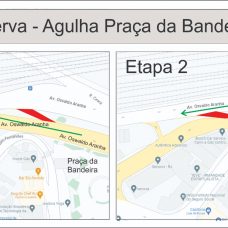 Confira as etapas da reforma da agulha da Praça da Bandeira | Arte: