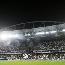 Mosaico 3D da torcida do Botafogo no Estádio Olímpico Municipal Nilton Santos | Foto: Vítor Silva/BFR