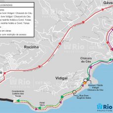 Mapa de desvios para 20 de agosto de 2023 | Arte: CET-Rio