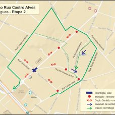 Mapa de obras da CET-Rio na rua Aristides Caire