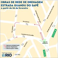 Interdição acontece no Largo da Maçonaria a partir desta sexta-feira (06/02) | Arte: CET-Rio